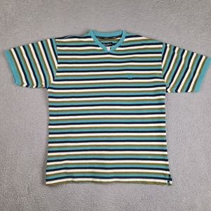 Sean‎ Jean T-Shirt Mens XL Striped Thermal Waffle V Neck Short Sleeve Cotton